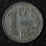 Netherlands German Occupation Zinc 1942 1 Cent WWII ISSUE KM# 170  (27 956)