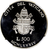 VATICAN Virgin Mary Silver Proof 1984 R 500 Lire  NGC PF68 ULTRA CAMEO KM#184(6)