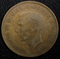 Great Britain George VI Bronze 1937 1 Penny KM# 845 (24 219)