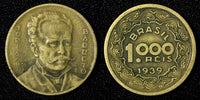 BRAZIL Tobias Barreto de Meneses Aluminum-Bronze 1939 1000 Reis KM# 550 (27 805)