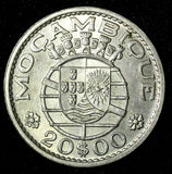 Mozambique Silver 1966 20 Escudos 1 Year Type Mint-250.000 UNC KM# 80a (28 163)