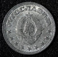 Yugoslavia Zinc 1945 2 Dinara 1 Year Type WWII Issue High Grade KM# 27 (28 119)