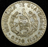 Guatemala Silver 1962 50 Centavos 31 mm Toned KM# 264 (24 652)