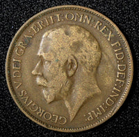 Great Britain George V Bronze 1918 1/2  Penny KM# 809 (28 290)