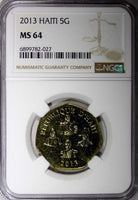 Haiti 2013 5 Gourdes Haitian statesmen NGC MS64 Heptagon GEM BU KM# 156 (027)