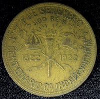 BRAZIL Dom Pedro and President Pess Aluminum-Bronze 1922 500 Reis KM# 521.1 (64)