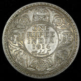 India-British George V Silver 1914 (C) Rupee Calcutta Mint KM# 524 (27 332)
