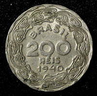 BRAZIL Copper-Nickel 1940 200 Reis Getúlio Dornelles Vargas KM# 545 (27 772)