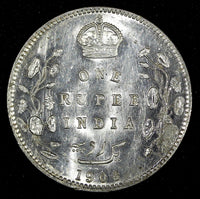India-British Edward VII Silver 1906 Rupee Silver (.917) aUNC/UNC KM# 508 (343)
