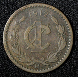 Mexico ESTADOS UNIDOS MEXICANOS Bronze 1912 Mo 1 Centavo KM# 415 (445)