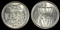 Norway Olav V 1967 10 Øre Large letters KM# 411 (27 393)