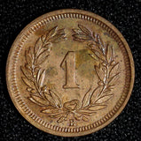 Switzerland 1936 B 1 Rappen Thin cross UNC KM# 3.2 (27 707)