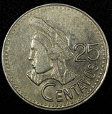 Guatemala Copper-Nickel 1993 25 Centavos KM# 278.5  (24 660)