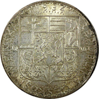 Czechoslovakia Silver 1934 20 Korun 34mm aUNC KM# 17 (24 354)