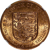 Jersey Elizabeth II Bronze 1966 1/12 Shilling NGC MS64 RD TOP GRADED KM# 26 (25)