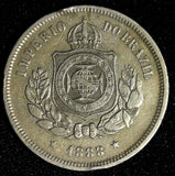 BRAZIL Pedro II Copper-Nickel 1888 100 Reis  KM# 483 (28 280)