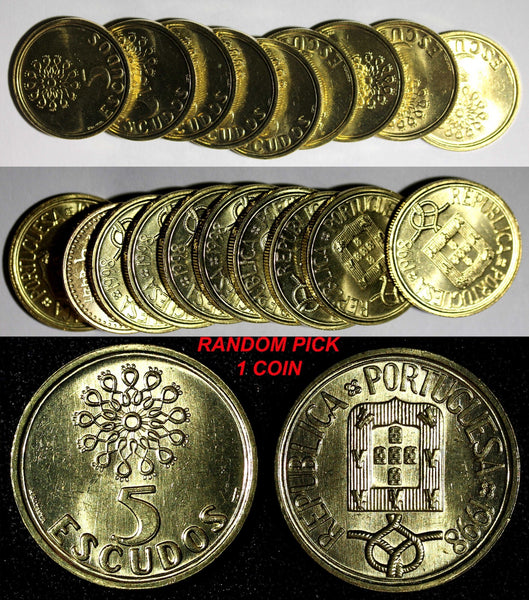 Portugal 1998 5 Escudos Lisbon Mint GEM BU KM# 632 RANDOM PICK (1 Coin) (27 915)