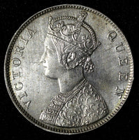 India-British Victoria Silver 1862 (B) Rupee Better Date aUNC KM# 473.1 (28 304)