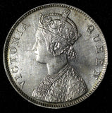 India-British Victoria Silver 1862 (B) Rupee Better Date aUNC KM# 473.1 (28 304)
