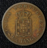 India-Portuguese Charles I Bronze 1901  1/4 Tanga Lisboa mint KM# 15 (27 988)