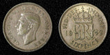 Great Britain George VI Silver 1942 6 Pence WWII Issue KM# 852 (28 466)
