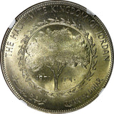 Jordan AH1390 1970  1/4 Dinar NGC MS65 NICE TONED BU KM# 28 (047)
