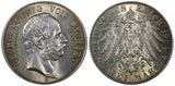 German States SAXONY Silver 1904 E  2 Mark Death of King Georg Toned KM# 1261(0)