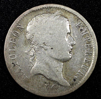 FRANCE Napoleon I Silver 1810 W 2 Francs Lille Mint SCARCE KM# 693.15 (542)