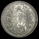 India-British George VI Silver 1942 (B) Rupee Mint Luster KM# 556  (27 314)