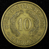 Finland Aluminum-Bronze 1932 S 10 Markkaa   KM# 32A (26 787)