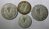 IRELAND LOT OF 4 SILVER COINS 1928,1930 Shillings,Florins KM#6;KM#7 (29 031)