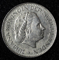 Netherlands Juliana Nickel  1969 Fish 1 Gulden 25 mm Royal Dutch KM# 184a  (941)