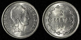 Spain Civil War EUZKADI 1937 2 Pesetas 1 Year Type Brussels Mint  UNC KM# 2 (99)