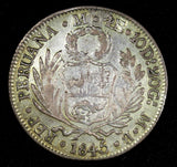 PERU Silver 1845 LIMA MB 4 Reales Liberty AR-0.9 BETTER DATE KM# 151.3 (30 016)