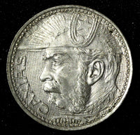 Brazil Silver 1935 2000 Reis Duke of Caxias 1 YEAR TYPE XF KM# 535 (27 504)