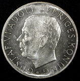 SWEDEN Silver 1952 ST 5 Kronor 70th Birthday Gustaf VI Adolf BU KM# 828 (26 711)