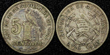Guatemala Silver 1933 5 Centavos  Royal Mint BETTER DATE KM# 238.2  (24 457)