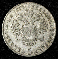 Austria Ferdinand I Silver 1838 A 5 Kreuzer Vienna Mint KM# 2196 (28 125)