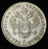 Austria Ferdinand I Silver 1838 A 5 Kreuzer Vienna Mint KM# 2196 (28 125)