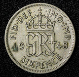 Great Britain George VI 1948 6 Pence KM# 862  (28 213)