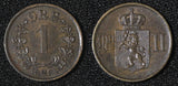 NORWAY Oscar II Bronze 1884 1 ORE Norwegian Lion KM# 352 (30 081)