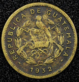 GUATEMALA Brass 1932 1/2 Centavo 1 YEAR TYPE KM# 248.1  (24 427)