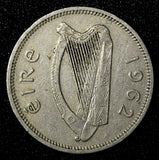 Ireland Republic Copper-Nickel 1962 Shilling Bull, KM# 14a (28 371)