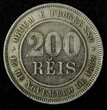 BRAZIL Copper-Nickel 1896 200 Reis 32 mm  KM# 493 (27 818)