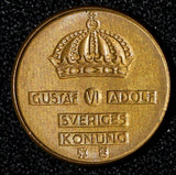 Sweden Gustaf VI Adolf Bronze 1960 TS 1 Ore GEM BU Toned KM# 820 (30 221)