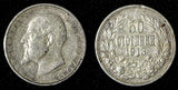 Bulgaria Ferdinand I Silver 1913 50 Stotinki 2.5 g. KM# 30 (28 759)