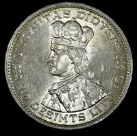 Lithuania Silver 1936 10 Litų Vytautas 32mm 1 Year Type aUNC KM# 83 (27 358)