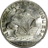 Portugal Silver 1946 5 Escudos NGC MS65 Mintage 404.000 Ship GEM BU KM# 581 (7)