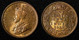 India-British George V  1930 (C) 1/4 Anna Calcutta UNC Toning  KM# 512 (27 731)