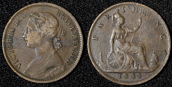 Great Britain Victoria Bronze 1885 Farthing KM# 753  (28 310)